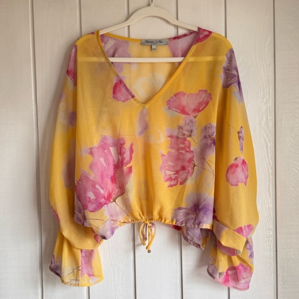 Ramona Larue Yellow Floral Blouse